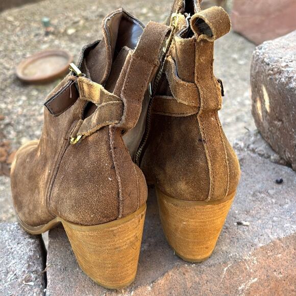 Lauren Ralph Lauren Macie Suede Leather Ankle Boots Size 10 - Picture 3 of 5